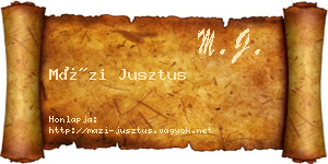 Mázi Jusztus névjegykártya